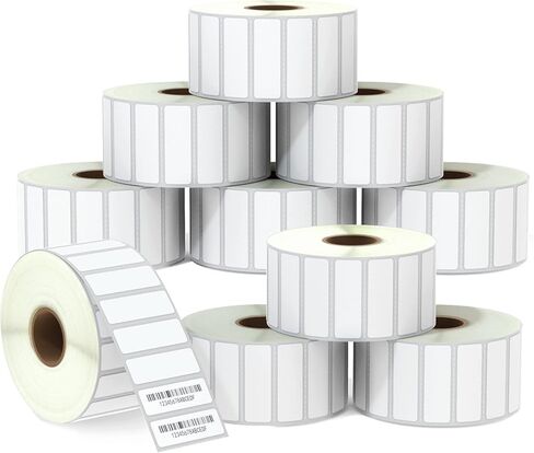 BETCKEY - 1.5" x 0.5" (38 mm x 13 mm) File Folder & Address Labels Compatible with Zebra & Rollo Label Printer,Premium Adhesive & Perforated [10 Rolls, 23500 Labels] in Kuwait