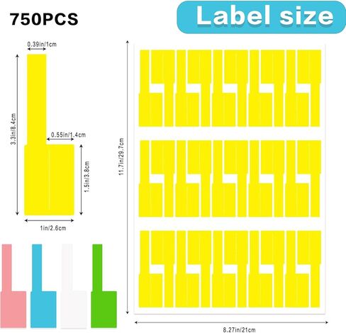 270 PCS Cable Labels, 9 Colors Waterproof Cable Tags Wire Labels for Cable Management, Cord Labels Can Write On, Self Adhesive Wire Labels Printable for Laser Printer and Handwriting in Kuwait