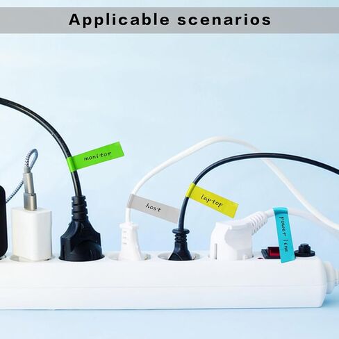 270 PCS Cable Labels, 9 Colors Waterproof Cable Tags Wire Labels for Cable Management, Cord Labels Can Write On, Self Adhesive Wire Labels Printable for Laser Printer and Handwriting in Kuwait