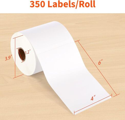 ملصقات حرارية 4x6 من JADENS - 350 ملصقًا، متوافقة مع Rollo وBrother وZebra ومعظم الطابعات الحرارية، مثقوبة، درجة تجارية، لا تتوافق مع Dymo in Kuwait