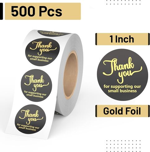 Mr. Pen- ملصقات شكرًا لك، 500 قطعة، 1 بوصة، ملصقات شكرًا لك على التغليف، ملصقات شكرًا لك سوداء، ملصقات ملصقات شكرًا لك، ملصقات شكرًا لك، ملصقات شكرًا لك على الأعمال الصغيرة، ملصقات التعبئة والتغليف in Kuwait