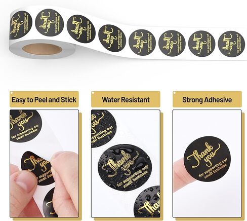 Mr. Pen- ملصقات شكرًا لك، 500 قطعة، 1 بوصة، ملصقات شكرًا لك على التغليف، ملصقات شكرًا لك سوداء، ملصقات ملصقات شكرًا لك، ملصقات شكرًا لك، ملصقات شكرًا لك على الأعمال الصغيرة، ملصقات التعبئة والتغليف in Kuwait