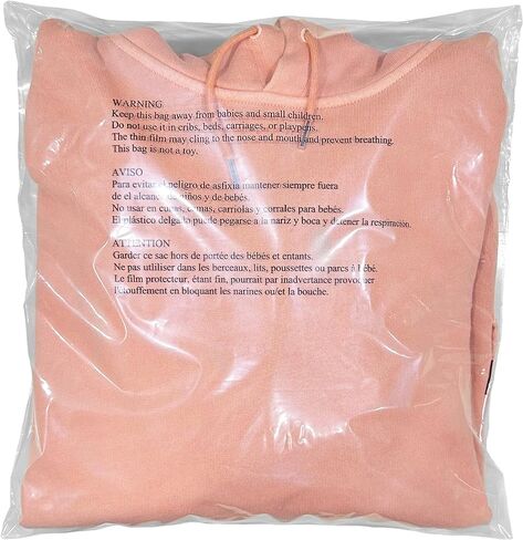 Innovative Haus 14" x 20" 100 Pack Self Seal Clear Poly Bags with Suffocation Warning for Packaging and Permanent Strong Adhesive. Plastic Bag for Shipping T-Shirts and Clothing in Kuwait