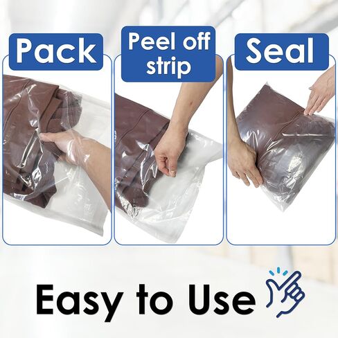 Innovative Haus 14" x 20" 100 Pack Self Seal Clear Poly Bags with Suffocation Warning for Packaging and Permanent Strong Adhesive. Plastic Bag for Shipping T-Shirts and Clothing in Kuwait