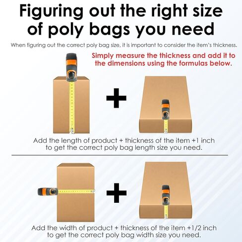 Innovative Haus 14" x 20" 100 Pack Self Seal Clear Poly Bags with Suffocation Warning for Packaging and Permanent Strong Adhesive. Plastic Bag for Shipping T-Shirts and Clothing in Kuwait