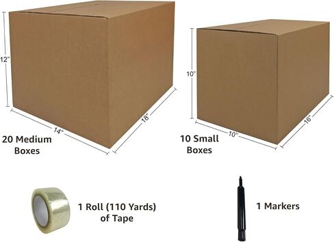 UBOXES Moving Boxes - Value Economy Kit #2 Qty: 30 Boxes & Moving Supplies, Corrugated, Model:Moving Boxes Kit in Saudi Arabia