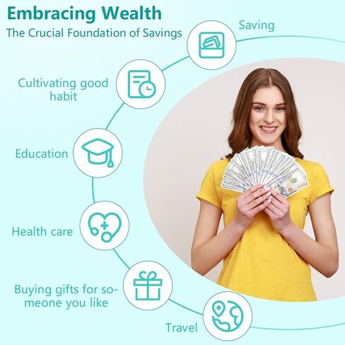 تحدي توفير المال في 100 ظرف، مجلد توفير مع مظاريف نقدية - طريقة سهلة وممتعة لتوفير 5050 دولارًا، مجلد تحدي 100 ظرف، مجلد توفير المال مقاس A5 لوضع ميزانية لتوفير المال in Saudi Arabia
