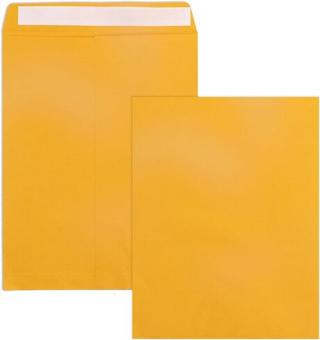 100 مغلف كتالوج أبيض 10x13 ختم ذاتي، ورق Goefun 100GSM مغلفات كبيرة بيضاء، مغلفات أمان 10 × 13 للبريد والتنظيم والتخزين in Kuwait