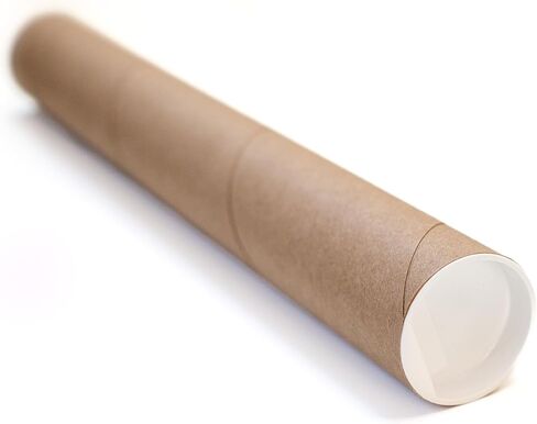| 2-pack Kraft Mailing Tubes with Caps | 2-inch x 12-inch Usable (13" total length) | Heavy-Duty Cardboard Poster Tubes for Shipping and Storage of Documents and Art in Kuwait