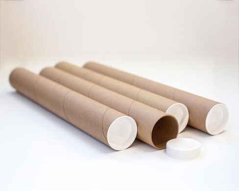 | 2-pack Kraft Mailing Tubes with Caps | 2-inch x 12-inch Usable (13" total length) | Heavy-Duty Cardboard Poster Tubes for Shipping and Storage of Documents and Art in Kuwait