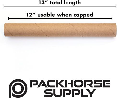 | 2-pack Kraft Mailing Tubes with Caps | 2-inch x 12-inch Usable (13" total length) | Heavy-Duty Cardboard Poster Tubes for Shipping and Storage of Documents and Art in Kuwait