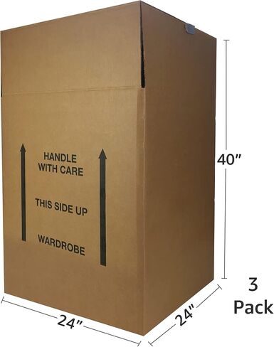Uboxes صناديق متحركة حزم صناديق نقل خزانة الملابس 24x24x40 - حزمة من 3 in Saudi Arabia