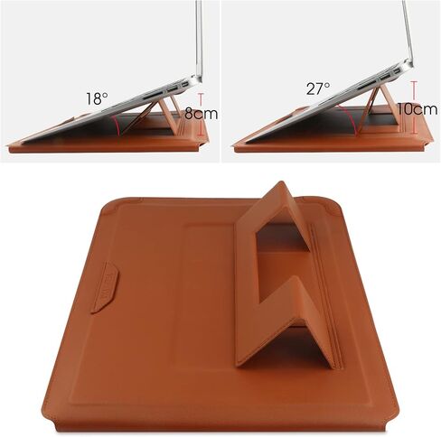 حقيبة جلدية لجهاز الكمبيوتر المحمول HoYiXi 15 16 بوصة لجهاز MacBook Pro 16 2021 & 2019/ASUS Vivobook 15/Huawei MateBook D15/HP 15.6 بوصة PC/MacBook Pro 15/Surface Laptop 3/Dell Inspiron 15/IdeaPad، بني in Saudi Arabia