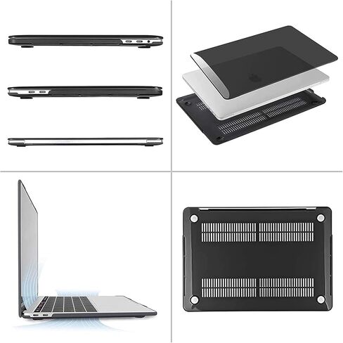 حافظة MOSISO متوافقة مع جهاز MacBook Pro 13 بوصة M2 2024، 2023، 2022-2016 A2338 M1 A2251 A2289 A2159 A1989 A1708 A1706 مع/بدون شريط لمس، غطاء حماية من البلاستيك الصلب، أسود مطفي in Kuwait