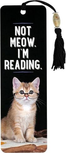 Not Meow, I'm Reading Beaded Bookmark, Cardstock in Saudi Arabia