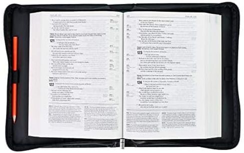 Christian Art Gifts Classic Faux Leather Bible Cover for Men and Women: Be Strong and Courageous - Joshua 1:9 Inspirational Bible Verse with Lion, Gray and Black, Medium in Kuwait