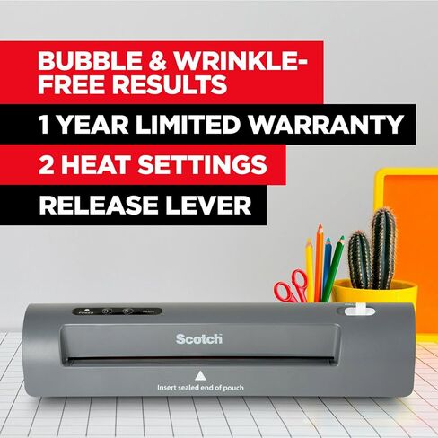 Scotch TL901X Thermal Laminator, 1 Laminating Machine, Gray, Laminate Recipe Cards, Photos and Documents, For Home, Office or School Supplies, 9 in. in Saudi Arabia