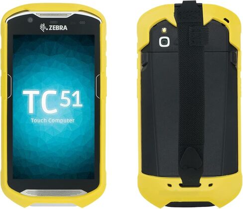 غطاء واقٍ ممتص للصدمات حذاء متين مع حزام يد لهاتف Zebra TC51 TC510K TC52 TC56 TC57 (أصفر) in Kuwait