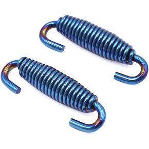 uxcell 2pcs Blue Exhaust Muffler Deadener Springs Strainer for Motorcycle