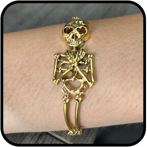 Atiptu Gothic Skull Bracelet for Women Men Vintage Punk Biker Skull Bracelet Halloween Skeleton Bracelets Gothic Accessories Halloween Jewelry