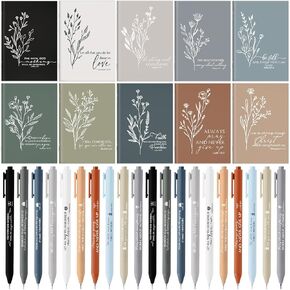 Fuutreo 40 Pcs Christian Gift Notebooks Bible Verse Prayer Journals Religious Inspirational Notebook Scripture Sunday School Mini Pocket Notepad Bible Ballpoint Pen Christian Gifts (Morandi Style)