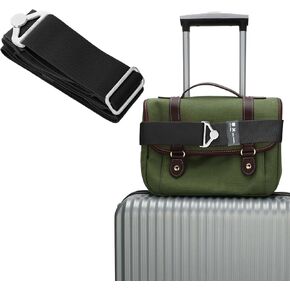 2-in-1 Travel Belt for Luggage, Luggage Straps Over Handle for Add a Bag Suitcases Adjustable Straps Elastic Bungees Luggage Belt with Buckle for Airport Travel Accessories (Black)