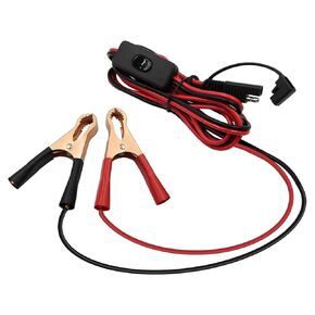 8.2FT/2.5M SAE to Alligator Clips Wire Harness with 12V Switch - 16AWG 2Pin SAE to Battery Clamp Cable Quick Disconnect Extension Cable