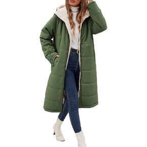 Women Winter Coats Fleece Long Coats Jackets Oversized Warm Down Jacket with Hood