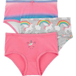 Carter's Little Girl's 3-Pack Stretch Cotton Panties (4/5, Unicorn(3H603710)/Rainbow)