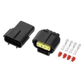 TPS Throttle Position Sensor Connector Plug for Toyota Crown Camry/Inner Male Female Wire Terminal Connector/Waterproof Plastic 1.8mm Series / 1 Set Black 4 Pin