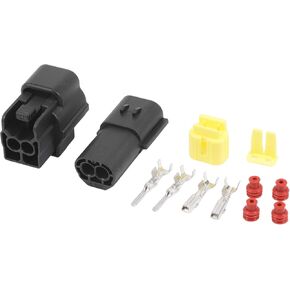 2 Pin Car Electrical Wire Connector Plug Kits, 1.8mm Series Car RV Truck Male Female Cable Terminal Housing Black Yellow, 1 Set