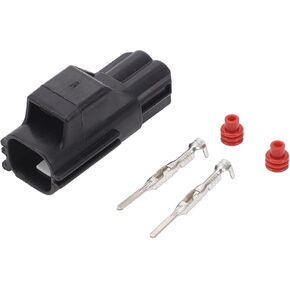 2 Pin Electrical Multipurpose Connector 1.8mm Series Waterproof Male Connect Plug for Volvo Plastic Copper Black 1 Set