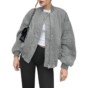 Yousify Winter Jackets for Women Fashion 2024 Casual Puffer Coat Zip Up Lightweight Short Jacket S-2XL