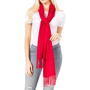 Sakkas Booker Cashmere Feel Solid Colored Unisex Winter Scarf With Fringe
