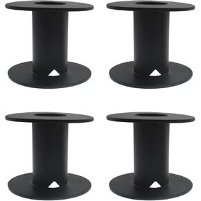 HAJXZH 4 PCS Bobbin 71 mm Empty Spools Black Plastic Spool for Crafts and Sewing