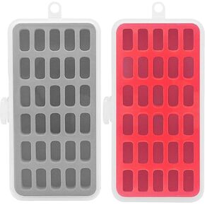 YEQIN Pack of 2 Plastic Bobbin Storage Case Bobbin Boxes Thread Organizer Holds 60pcs Bobbins - Sewing Craft Plastic Case Storage Box - Box Only (Grey)