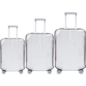 Suitcase Cover - Full Transparent Thicken Luggage Cover Protector with Large Velcro - Waterproof PVC Suitcase and Luggage Cover Luggage（20"+24"+28"）