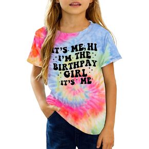 Birthday Shirt Youth Girls Birthday Party Tees Kids Funny Cute Birthday Tops 8-15 Year Old