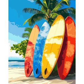 Natuyalo Paint by Numbers Kits for Adults Beginners, 16" Wx20 L Canvas Pictures Drawing Acrylic Paintwork with 3 Pcs Paintbrushes, Colorful Flowers