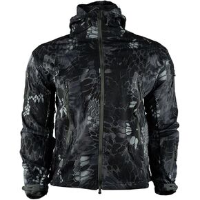 HARGLESMAN Men's Outdoor Waterproof Soft Shell Hooded Fleece Military Functional Jacket