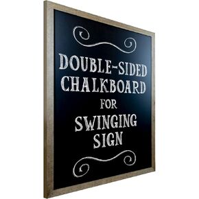 Double Sided Swinging Rustic Chalkboard - 21" x 30" Replacement Component - Magnetic Sign for Restaurants and Businesses (Chalkboard Component Only)