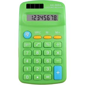 Green Mini Calculator 8 Digits Calculator with LED Large Screen Big Button, Pocket Calculator for Office, Home, School Office Electronics Easy to Carry