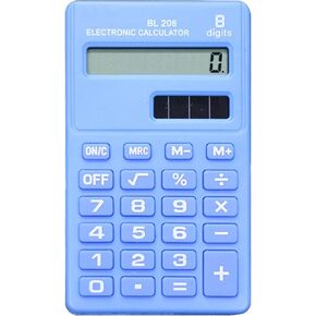 Blue Basic Standard Calculators Mini Digital Desktop Calculator with 8-Digit LCD Display, Battery Solar Power Smart Calculator Pocket Size Basic Office Calculators for Home School Office Calculators