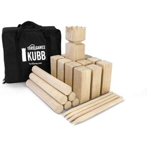 Yard Games Kubb Premium Size Outdoor Tossing Game with Carrying Case, Instructions, and Boundary Markers