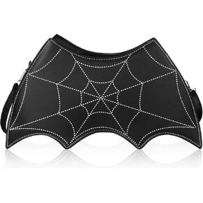 Halloween Purse Bat Wing Shoulder Bag Novelty Gothic Crossbody Bag PU Leather Horror Spooky Handbag for Women