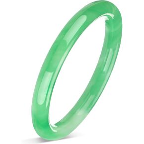 2.44 Inch Natural Jade Bangle Bracelet for Women Elegant Jade Bangle Bracelet with Box Thin Good Luck Jewelry Gift