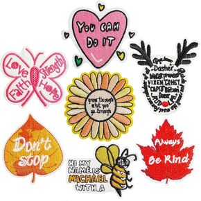 12Pcs Letter Motivational Phrases Embroidered Patch, Iron on or Sew on Patch Applique for Clothes, Dress, Hat, Jeans, DIY Accessories (style3), colour, D240518-lizhi