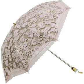 Ladies Umbrella Lace Parasol Folding Umbrella Sun Shade Anti-uv (Yellow)