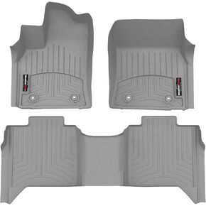 WeatherTech Custom Fit FloorLiners for Toyota Tundra (CrewMax), Tundra Hybrid - 1st & 2nd Row (441708-1-2), Black