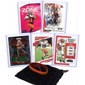 Nick Chubb Football Cards (5) Assorted Bundle - Cleveland Browns Trading Card Gift Set